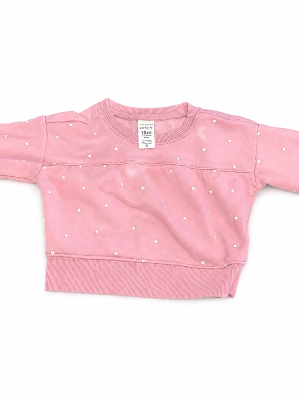 Carter’s 18M Pink Heart Star Print Baby Girl Sweatshirt